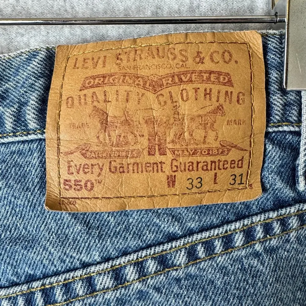 Vintage Levi's 550 Jeans Mens Relaxed Fit Ridged Denim Classic Western Retro